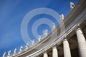 Rome Ã¢â¬â Piazza San Pietro St. Peter`s Square - Colonnade of the Bernini Gianlorenzo. Italy